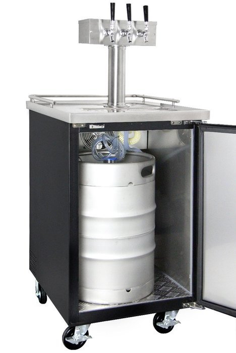 Kegco Three Faucet Commercial Direct Draw Beer Dispenser Black Kegerator Keg Cooler XCK-1B-3 N12