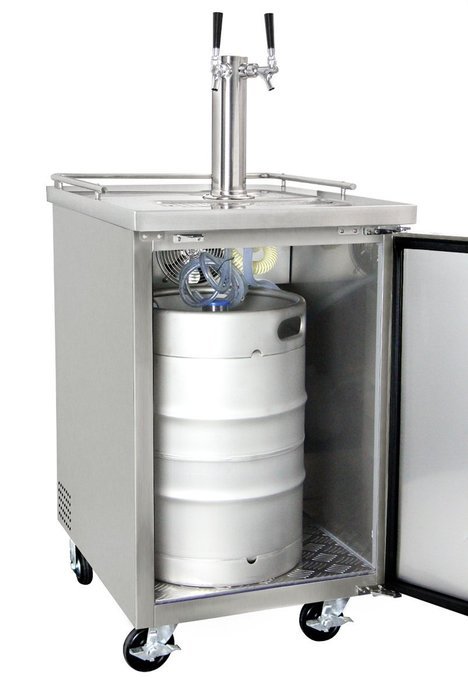 Kegco Three Faucet Commercial Direct Draw Beer Dispenser Black Kegerator Keg Cooler XCK-1B-3 N14