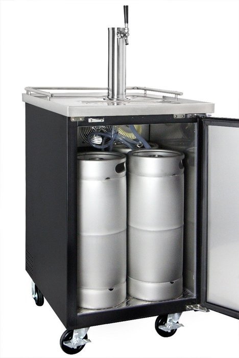 Kegco Three Faucet Commercial Direct Draw Beer Dispenser Black Kegerator Keg Cooler XCK-1B-3 N17