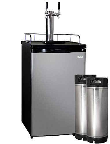 Kegco Full-Size Homebrew Kegerator Dual Faucet Ball Lock Keg Dispenser Black N10