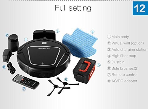 Seebest D720 Intelligent Vacuum Robot Floor Cleaner for Hardwood Flooring and Hard Carpets, White N4