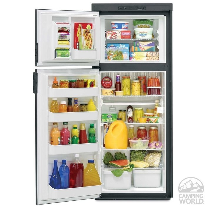 Dometic Americana Plus DM2862 2-Way Refrigerator with Icemaker, Double Door, 8.0