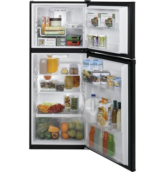 GE GPE12FGKBB 24" Energy Star Qualified Top-Freezer Refrigerator with 11.6 Cu. Ft. Capacity in Black N3