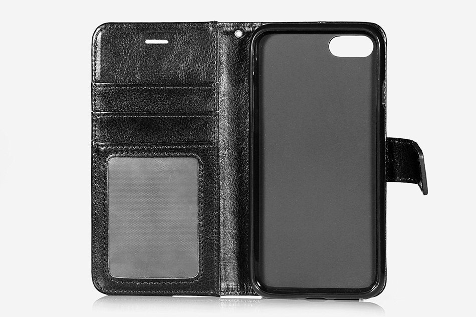 iPhone 7 Case, [4.7 Inch] HLCT PU Leather Case, With Soft TPU Protective Bumper, Built-In Kickstand, Cash And... N14