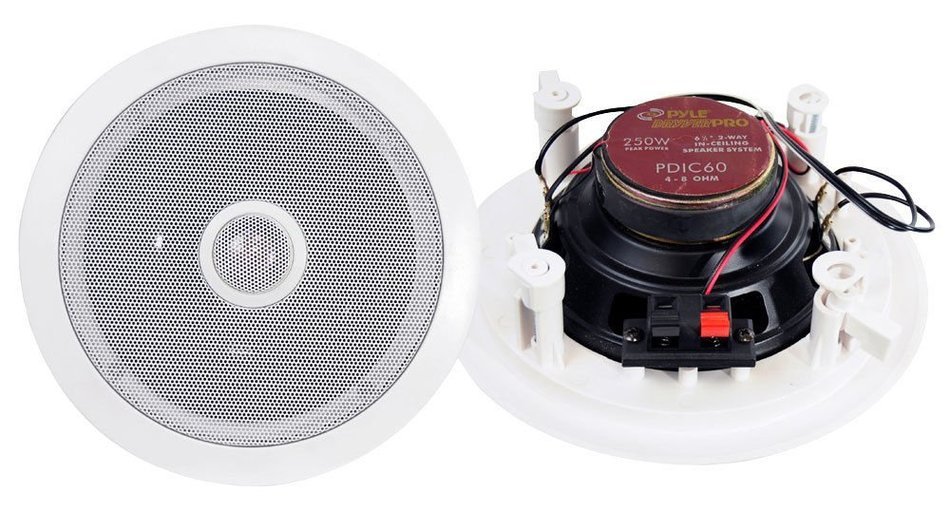 8) Pyle PDIC60 6.5-Inch 250W 2 Way Round in Wall/Ceiling Home Speakers System Audio N2