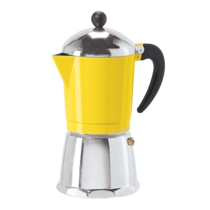 6 Cup Cast Aluminum Stovetop Espresso Maker (355 ML./12 Oz.), Yellow N2