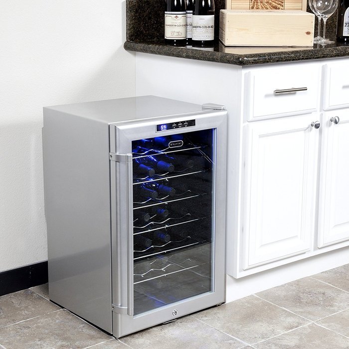 Whynter WC28S SNO 28 Bottle Wine Cooler, Platinum with Lock N5