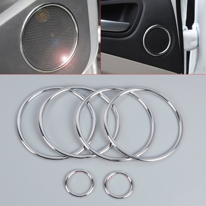 ABS Chrome Audio Speaker Stereo Decorative Ring Cover Loop N3