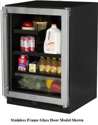 Marvel ML24BRP3RP 24" Beverage Center with 2 Cantilevered Glass Shelves MaxStore Crisper Dual-Level White LED...