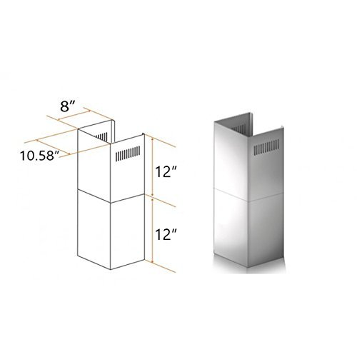 Z Line SK-KF1 2-12"&nbsp;Short Chimney&nbsp;Pieces for 7' to 8' Ceilings, Stainless