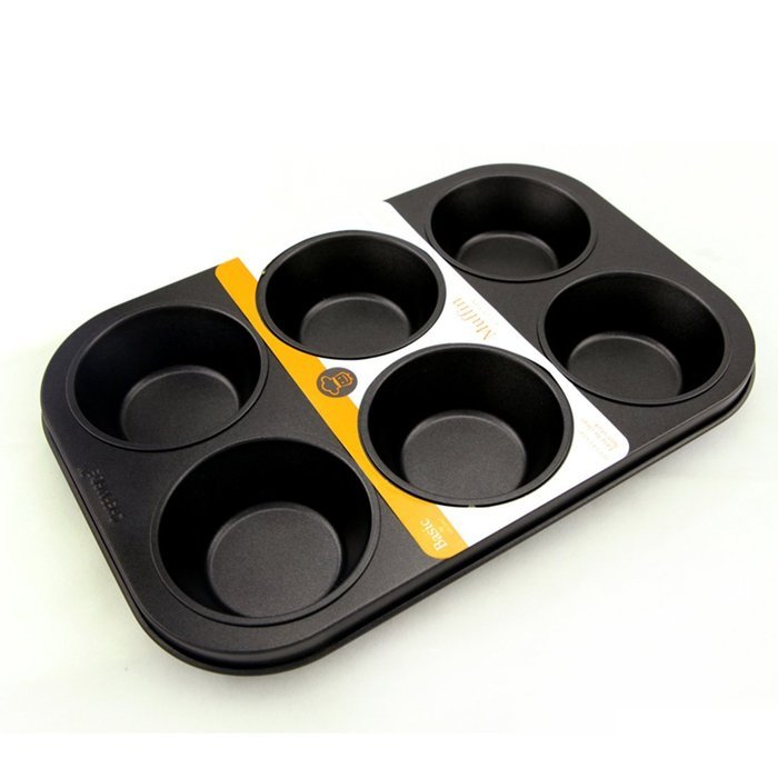 uxcell Casa-J Bakeware Muffin Pans 6 Cup Nonstick Stainless Steel Black N5