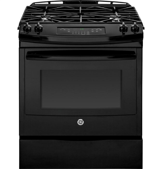 GE JGS650DEFBB 30" Black Gas Slide-In Sealed Burner Range N6