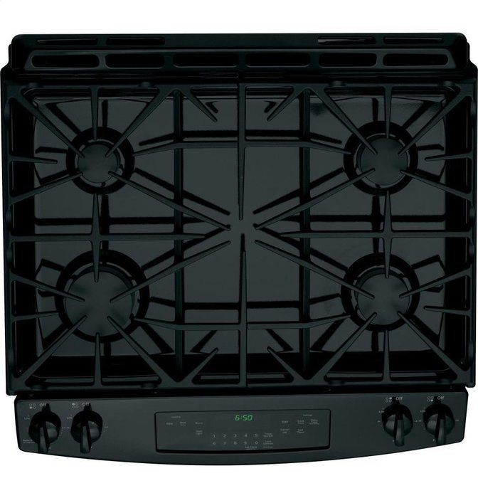 GE JGS650DEFBB 30" Black Gas Slide-In Sealed Burner Range N7