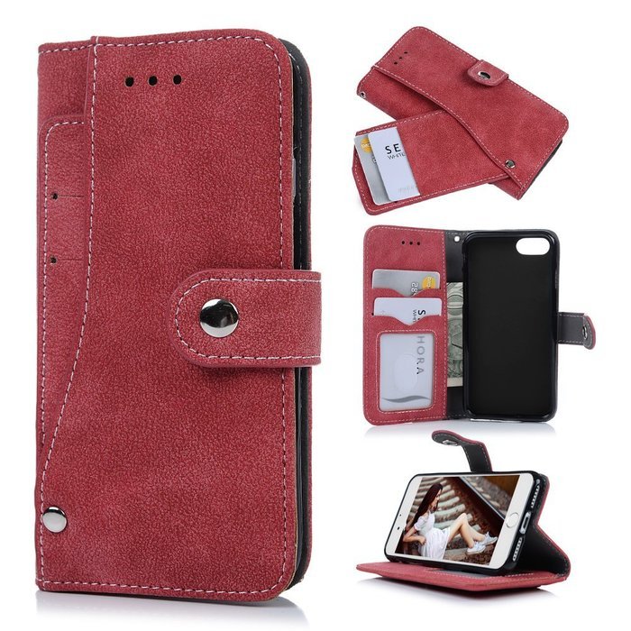 iPhone 7 Case (4.7 inch) - Slim Fit Wallet Counterfeit Cashmere Leather Extra ID/Credit Card Holders with Snap... N25