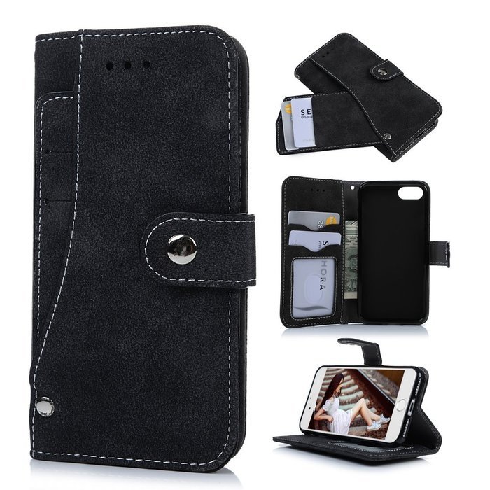 iPhone 7 Case (4.7 inch) - Slim Fit Wallet Counterfeit Cashmere Leather Extra ID/Credit Card Holders with Snap... N27