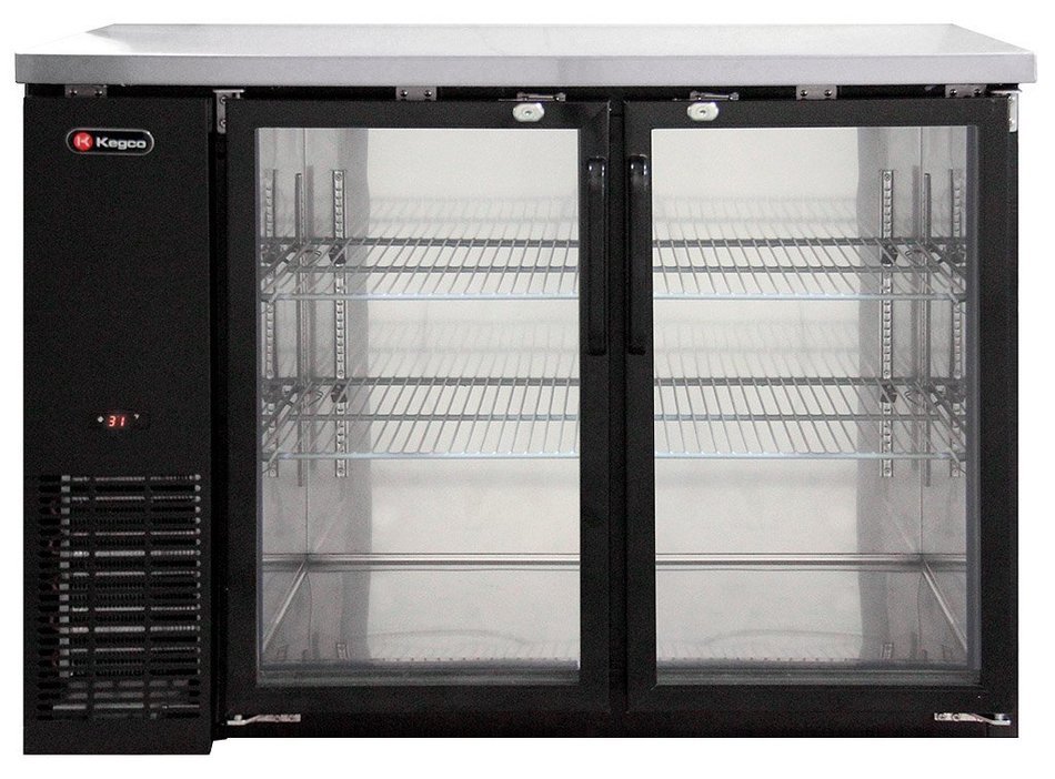 Kegco Commercial Back Bar Cooler Refrigerator with Two Glass Doors N5