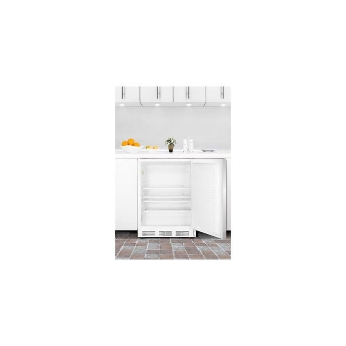 Summit AL750BI 24" All-Refrigerator with 5.5 Cu. Ft. Capacity Automatic Defrost Adjustable Glass Shelves and Professional...