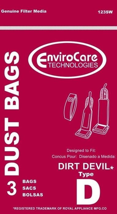 Vacuum Parts & Accessories 3 Royal Dirt Devil Type D Vacuum Bag Extra Featherlite