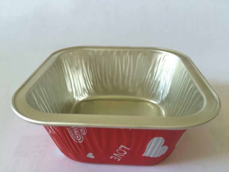 KEISEN square 3" Disposable Aluminum Foil Cups 100ml for Muffin Cupcake Baking Bake Utility Ramekin Cup 100/PK... N8