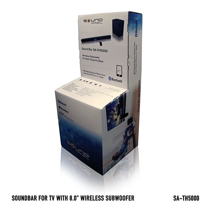 2.1 Soundbar w 8.0" wireless subwoofer and MAXBASS chip by Sound Appeal N3