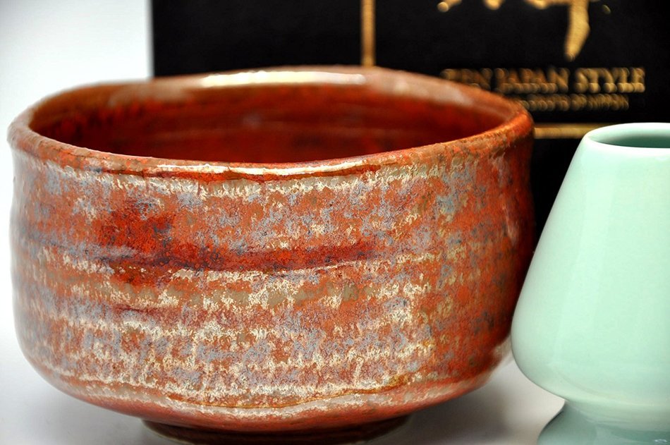 Japanese Mino Yaki ware Matcha Bowl And Tea Ceremony Set Green Tea 12.3 / 12.3 / 7.2cm (4.8 / 4.8 / 2.8inch)[7434] N4