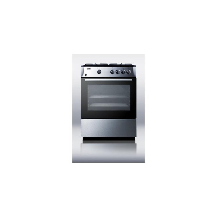 Summit Refrigeration PRO24G 24-in Deluxe Range w/ 4-Burners & Electronic Ignition, 2-Slide Out Racks, Light, Each N4