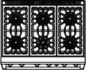 American Range ARROB636L Performer Series 36 Open Burner All Gas Range - Stainless Steel