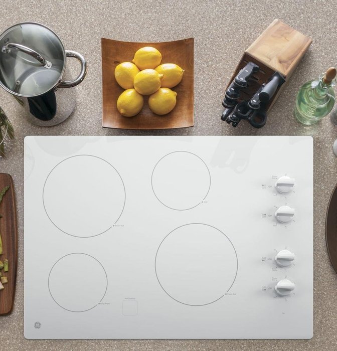 GE JP3030TJWW 30" White Electric Smoothtop Cooktop N4