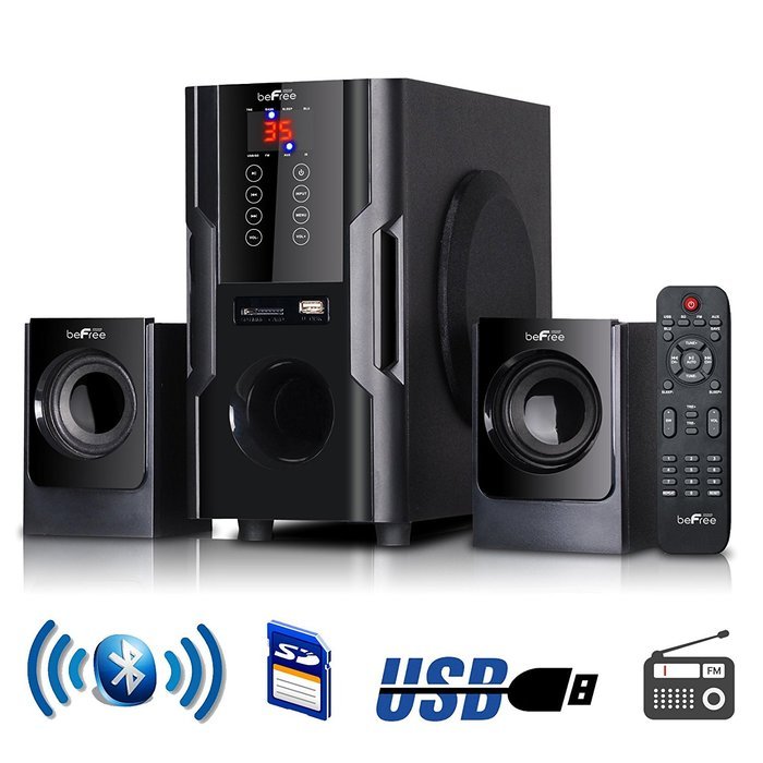 beFree Sound 2.1 Channel Surround Sound Bluetooth Speaker System N3