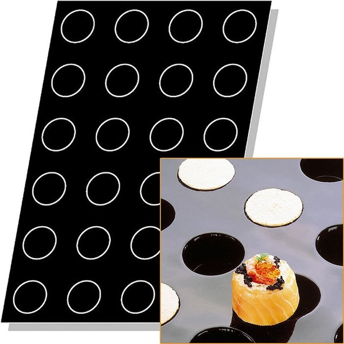 Matfer Bourgeat Silicone Flexipan Cylinder Shape Baking Molds, 48 Cups 336005
