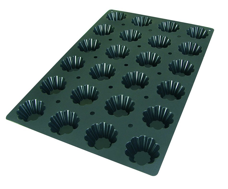 Lekue Professional Baking 54 Cavities Canele Bordelais Mold, 23.6" x 15.7", Black N10