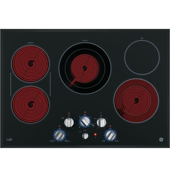 GE Cafe 30" Stainless Steel Built-In Knob Control Electric Cooktop N3