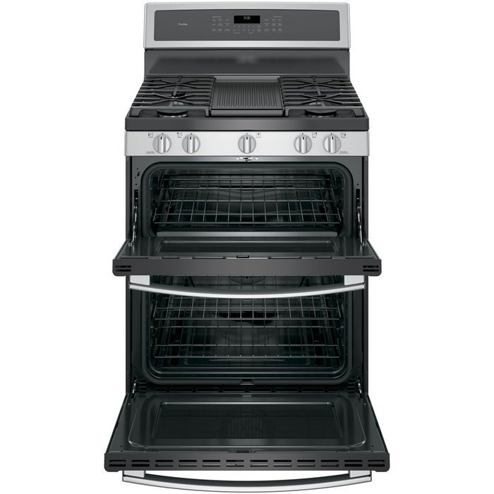 GE PGB960SEJSS Profile 30" Stainless Steel Gas Sealed Burner Double Oven Range N2