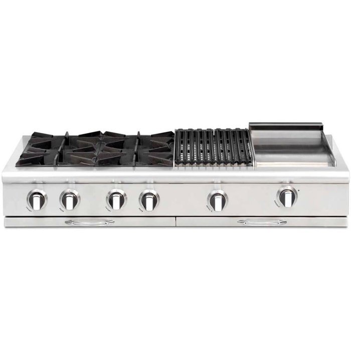 Capital 48 In. Stainless Steel Natural Gas Range Top - CGRT484B2N