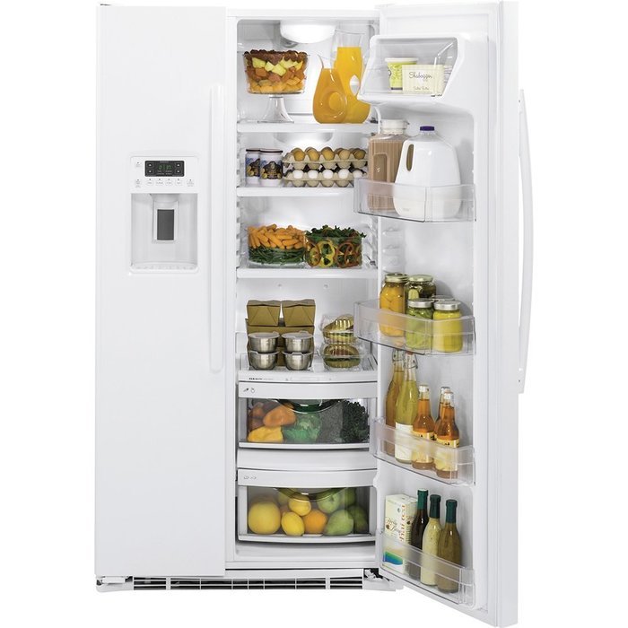 GE GZS22DGJWW 21.9 Cu. Ft. White Counter Depth Side-by-Side Refrigerator N3