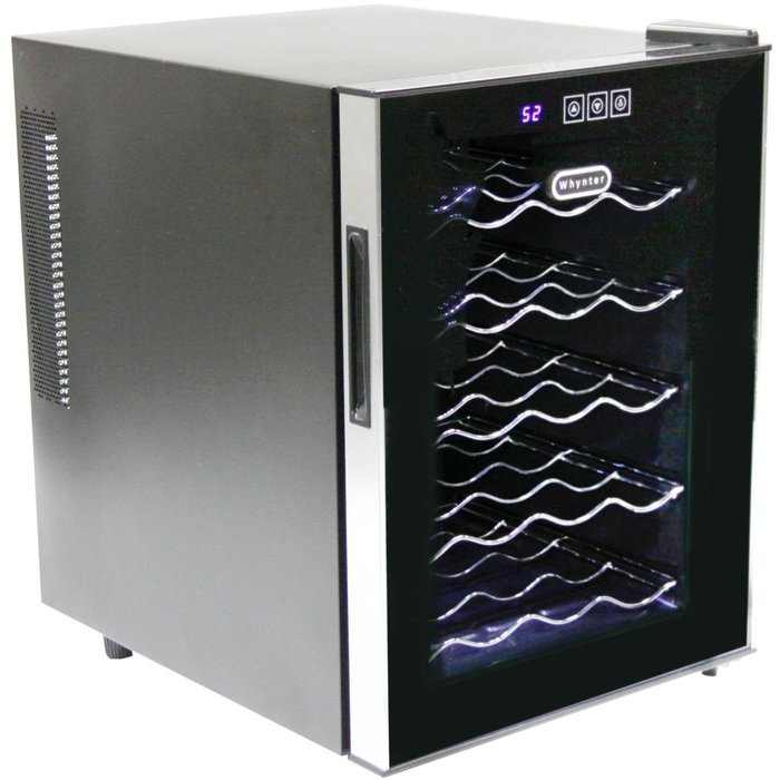 Whynter 20 Bottle Thermoelectric Wine Cooler with Black Tinted Mirror Glass Door N7
