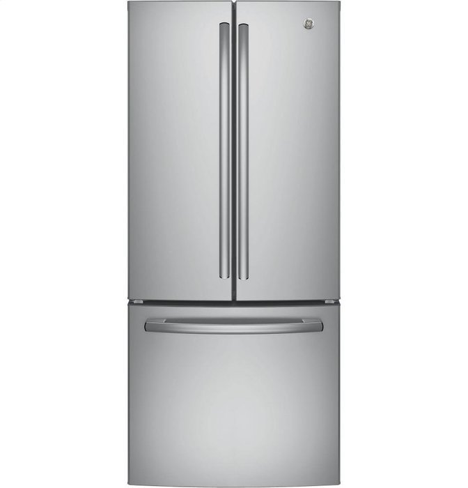 GE GNE21FSKSS 30" French Door Refrigerator with 20.8 cu. ft. Total Capacity, 2 Glass Shelves, 6 cu. ft. Freezer... N5