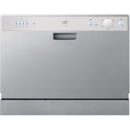 Sunpentown SD-2202S 6 Wash Cycles, Up to 8 Hours Delay Start Countertop Dishwasher, Delay Start, Silver Color N3
