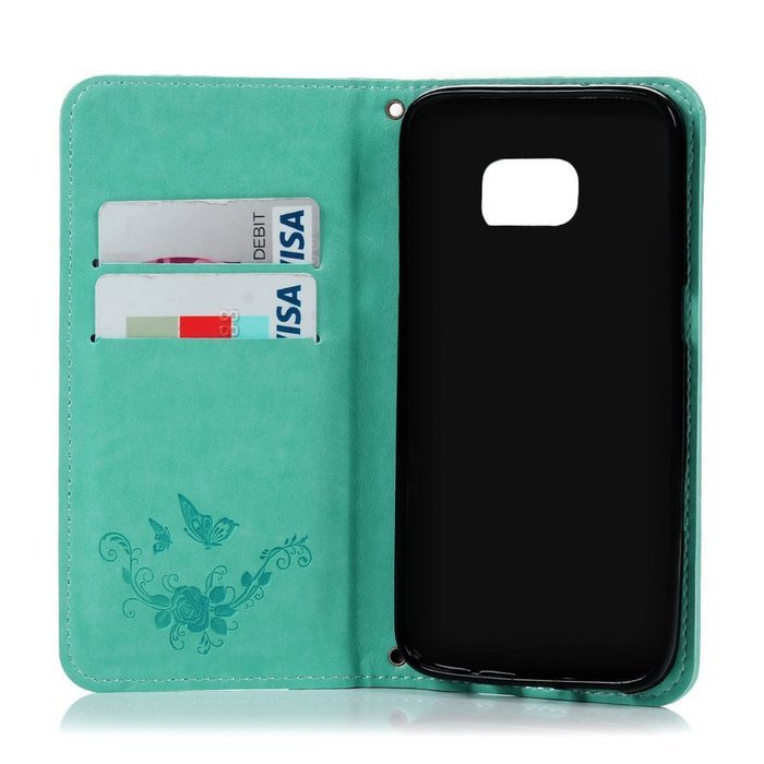 S7 Case,Samsung Galaxy S7 Case - Wallet Embossed Flowers Smart Magnetic Close High Quality Premuim PU Leather... N22