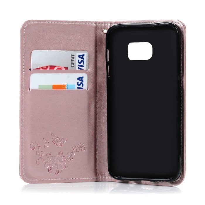 S7 Case,Samsung Galaxy S7 Case - Wallet Embossed Flowers Smart Magnetic Close High Quality Premuim PU Leather... N25