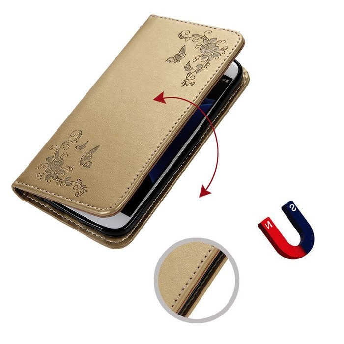 S7 Case,Samsung Galaxy S7 Case - Wallet Embossed Flowers Smart Magnetic Close High Quality Premuim PU Leather... N26