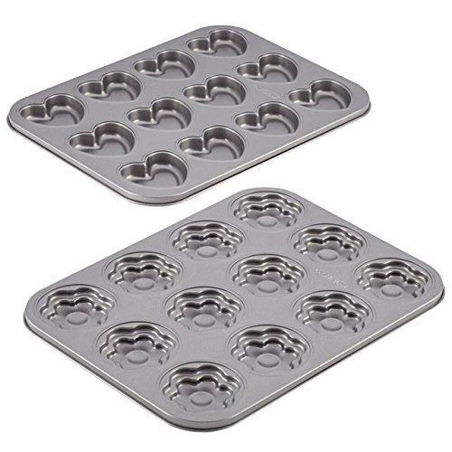 Cake Boss Tiered Cookie/Cakelette Pans, 2pc &ndash; Heart & Flower