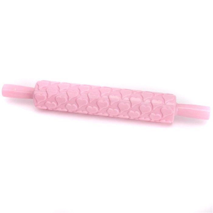 Yingwei Pink Plastic Embossed Textured Patterned Fondant Rolling Pins