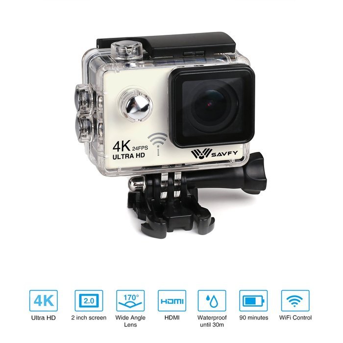 SAVFY Ultra HD 4K WIFI Action Camera SJ9000 with 2.0'' LCD Display Waterproof Sports Action Camera Accessory Bundles... N6