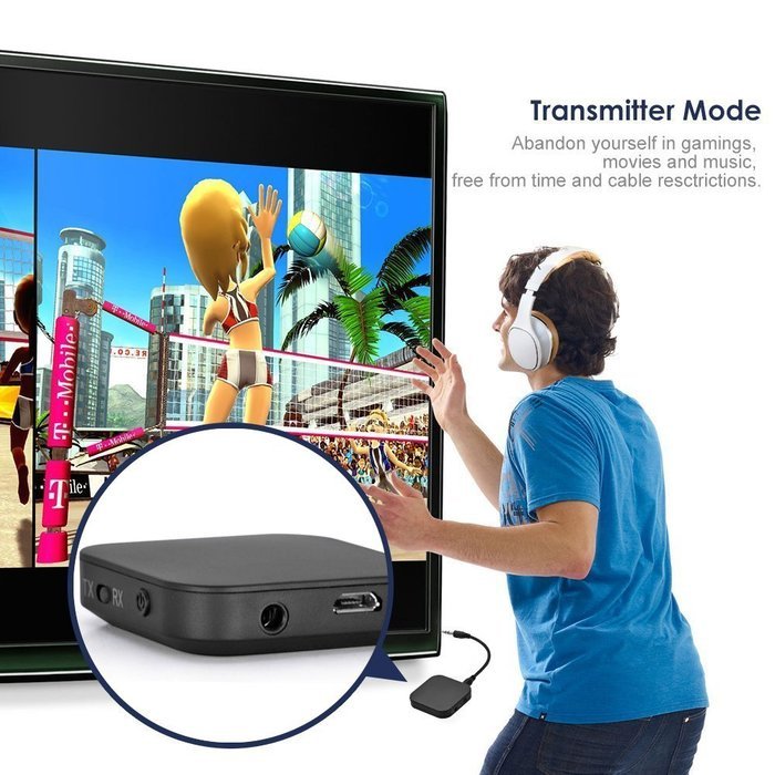 Bluetooth 4.1 Audio Transmitter and Receiver, GLL 2-in-1 Wireless 3.5mm Portable Adapter, Support APTX, SBC, A2DP... N15