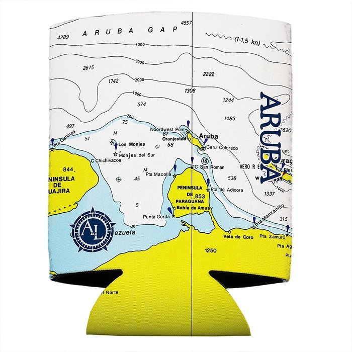 Altered Latitudes Aruba Chart Standard Beverage Cooler (4-Pack) N2