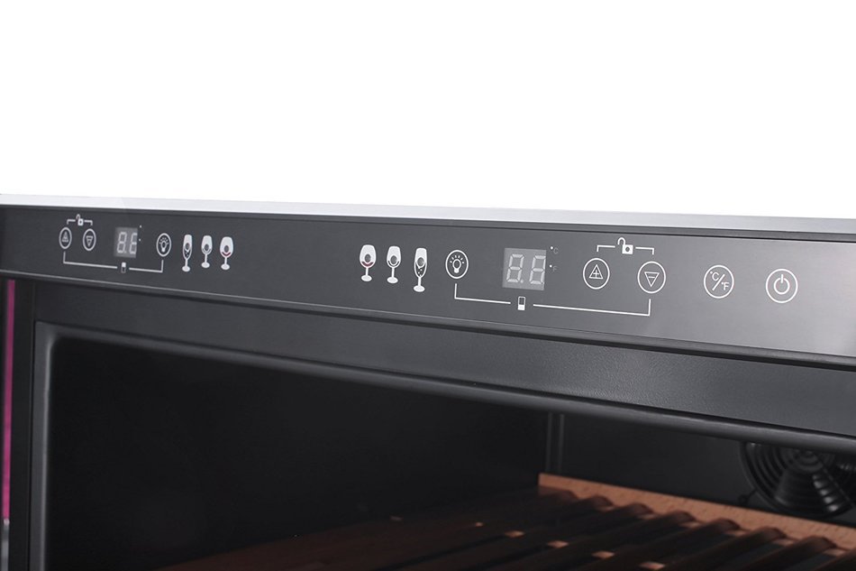 Thorkitchen JC-428B2EQ 156 Bottle Built-in & Free Standing Dual Zone Wine Cooler, Stainless Steel N6