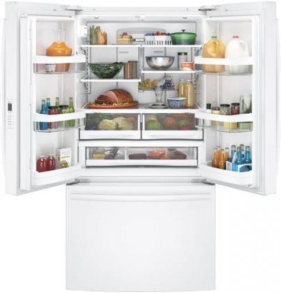 GE GNE29GGKWW 36" French Door Refrigerator with 28.5 cu. ft. Total Capacity, in White N2