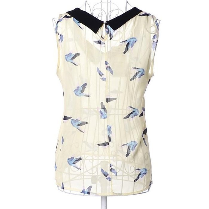 Banggood New Women Doll Collar Vest Sleeveless Birds Printed Casual Tank Tops N4