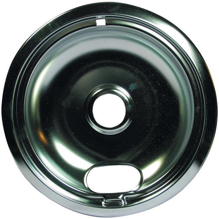 1 - Universal Chrome Drip Pan, Style A (8"), 8" single pack, Fits all ranges with plug-in elements except GE(R...